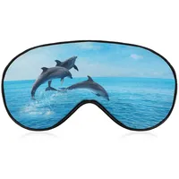 Schöne Tümmler-Schlafmaske, niedliche Meerestier-Augenbinde zum Schlafen, elastische Verdunkelungs-Augenmaskenabdeckung für volle Nachtruhe, Reisen und Nickerchen