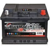 Autobatterie 12V 63Ah BlackMax Starterbatterie ersetzt 55Ah 56Ah 60Ah 62Ah 65Ah