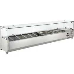 GastroHero Kühlaufsatz ECO 9 x GN 1/4 mit Glasaufsatz 1800 mm