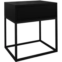 Beautysofa Nachtschrank, Schwarz, Holzwerkstoff, 1 Schubladen, 45x50x35 cm, Schlafzimmer,