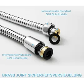 luxuskollektion Duschschlauch 3m Edelstahl Hochdruck Brauseschlauch Chrom