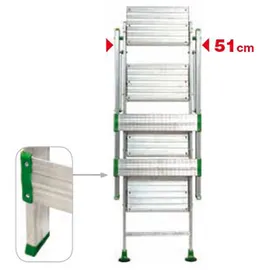 FACAL Klapptreppe Plio mit Sicherheitsbügel Aluminium 4 Stufen