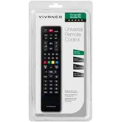 Vivanco Grundig 2000 Universal-TV-Fernbedienung für PC 4in1 mit Netflix-Taste, schwarz