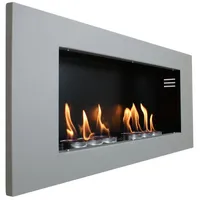 Kaminbau Mierzwa Echtfeuer-Dekokamin Aurora (Supreme, Brenngel & Bio-Ethanol Kamin inkl. 6 Brenndosen & Keramische Watte), Farbwahl, Gelkamin, Ethanolkamin, Kaminofen, Wandkamin silberfarben