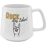 SHEEPWORLD GRUSS & CO Tasse konisch "Rock das Leben!" | Steinzeug, 43 cl, mehrfarbig | Geschenk Freunde | 48450