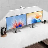General Office Klemmbare LED-Doppelkopf-Schreibtisch-Monitorlampe, 1.000 lm, weiß