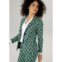 Aniston SELECTED Jerseyblazer, mit gestreiften Punkten, Gr. 34, dunkelgrün-mint, , 34829144-34