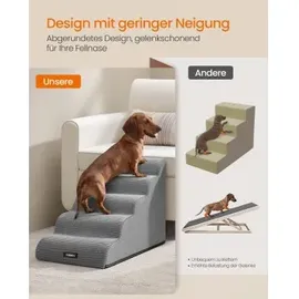 Songmics Hundetreppe 2/3/4/5 Stufen Grau 58 cm