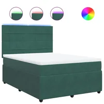 vidaXL Boxspringbett 140 x 200 cm Dunkelgrün