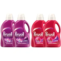 PERWOLL Flüssig-Set 4x 27 Waschladungen (108WL) 2x Color & 2x Color Blütenrausch, Feinwaschmittel reinigt sanft und erneuert Farben und Fasern, mit Dreifach-Renew-Technologie