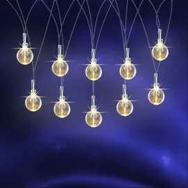 Buri LED Lichterkette mit Glitzerkugeln Weihnachtsbeleuchtung warmweiß Weihnachten
