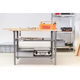 Trendline Werkbank Holz 120 x 60 x 85 cm grau