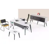 JV Möbel Eckschreibtisch Weiß