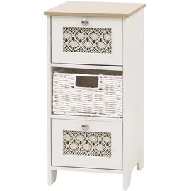 Mendler Kommode HWC-O75 63 x 30 x 30 cm Natur-weiß