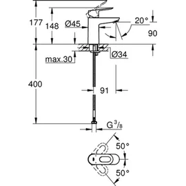 Grohe BauLoop S-Size Einhandmischer chrom 23337000