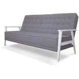 VitaliSpa Schlafsofa Dion, Grau, moderne 3-Sitzer Gästecouch