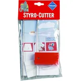 Pebaro 800B Batteriebetriebender Styroporschneider, Styrocutter inkl. Ersatzdraht, Heißdrahtschneider, Bastelset, Basteln, Gestalten mit Styropor, Geschenkidee für Kinder, 15 x 24 x 2,5 cm