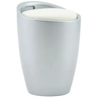 IDIMEX Sitzhocker DANIEL, Sitzhocker Stauraumhocker Arbeitshocker Badhocker Hocker mit Stauraum grau|weiß