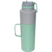 ASOBU Twin Pack Bottle with Mug Mint, 0.9 L