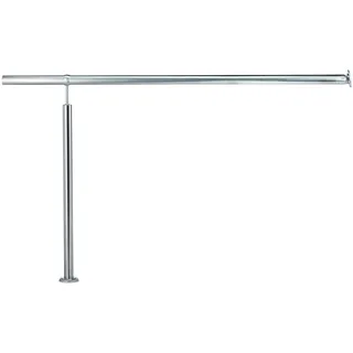 Relaxdays Treppengeländer Edelstahl, für Drinnen und Draußen, 150 x 80 cm, mit Wandhaltern+Metalldübeln, silber