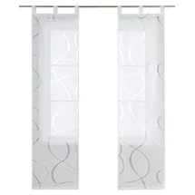 ESLIR Schiebegardinen Ausbrenner Flächenvorhänge Set 2er Gardinen mit Schlaufen Schiebevorhang Transparent Vorhang Weiß #2 BxH 57x175cm 2 Stück