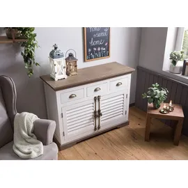 MASSIVMOEBEL24.DE Sideboard 120 x 90 x 45 cm Weiß
