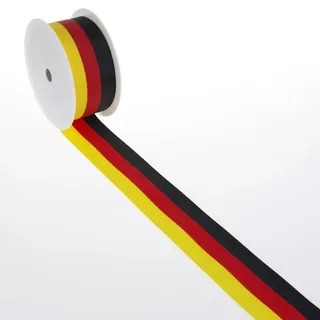 Deko AS GmbH Deko und Band Nationalband Deutschland - schwarz, rot, gelb - 15 mm x 25 m - 2436 15 BRD