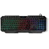 Nedis Wired Gaming Keyboard - USB Type-A - Folientasten - LED - AZERTY - FR-Layout - Stromversorgung über USB - Netzkabellänge: 1.30 m - Multimedia