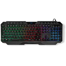 Nedis Wired Gaming Keyboard - USB Type-A - Folientasten - LED - AZERTY - FR-Layout - Stromversorgung über USB - Netzkabellänge: 1.30 m - Multimedia
