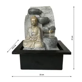 Dehner Polyresin-Zimmerbrunnen Steine Grau|Gold
