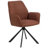 Mid.you Armlehnstuhl, Terracotta, Textil, Füllung: Polyurethan (Pur), Sternfuß, 61x88.5x63 cm, Esszimmer, Stühle, Esszimmerstühle, Armlehnenstühle