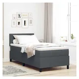vidaXL Boxspringbett 90 x 200 cm Dunkelgrau/Weiß