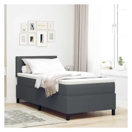 vidaXL Boxspringbett 90 x 200 cm Dunkelgrau/Weiß