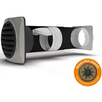 Airtec Rundrohr Ø 150 mm, Teleskopmauerkasten 350-680 mm, Lüftertür