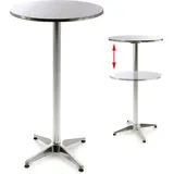 VCM Stehtisch Bistrotisch Edelstahl Aluminium Ø60 x H110/70 cm