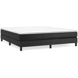 vidaXL Boxspringbett mit Matratze Schwarz 180x200 cm Kunstleder