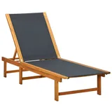 vidaXL Sonnenliege 200 x 66 x 34 cm schwarz