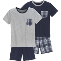 LE JOGGER LE JOGGER, Pyjama in marine, grau-meliert |