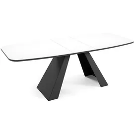 Feldmann-Wohnen Esstisch, Weiß, Schwarz, Holz, Rechteckig,Rechteckig, Wange, 80x76x160 cm, Esszimmer, Tische, Esstische