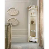 JVmoebel Eckvitrine Klassische Vitrine aus Holz mit Glas, stilvoller Eckschrank Made in Europa weiß