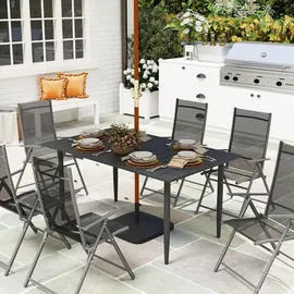 Outsunny Gartentisch 150 x 90 x 73 cm Schwarz