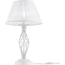 Tischlampe Tischleuchte Leselampe Leseleuchte Schlafzimmerlampe Metall weiß E14