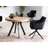 Design Esstisch GS-999 rund Echtholzfurnier ausziehbar Esszimmer - Naturbelassen