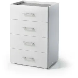 Dmora Schubladen Aster, Kommode mit 4 Schubladen für Schlafzimmer, Mehrzweckschrank für Büro oder Studio, 50x41h87 cm, Weiß und Beton