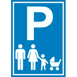 Parkplatz Eltern Kinderwagen Aufkleber A4 (210x297mm)