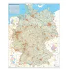 Verkehrswegekarte Deutschland. Wandkarte mit Metallbeleistung gerollt im Kunststoffrohr