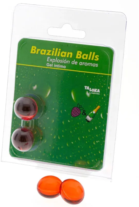 TALOKA - 2 BRASILIANISCHE KUGELN, ERDBEER & CHAMPAGNER-INTIM-GEL