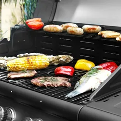 TAINO RED 4+1 Gasgrill Grillwagen BBQ Edelstahl-Brenner Gas-Grill Schwarz