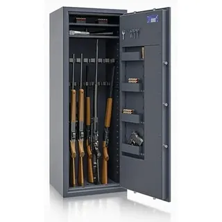 Waffenschrank Klasse 1 EN 1143-1 für 16 Langwaffen, Kurzwaffen & Munition | 1500x550x450mm (Doppelbartschloss mit 2 Schlüsseln)