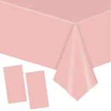 2 Stück Einweg Tischdecke Rosa Papiertischdeck Roll Kunststoff Party Tischdecken,137 * 274cm Papiertischdecken Rolle wasserdichte Tischtuch für Bienen Party,Kindergeburtstag,Hochzeiten,Weihnachten